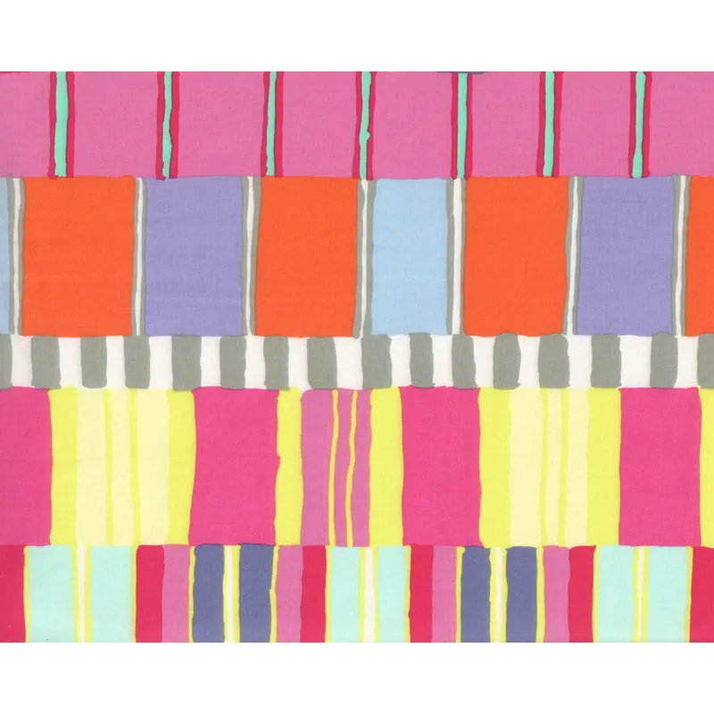 Patchworkstoff ARTISAN, Blockstreifen-Muster, rosa-limette