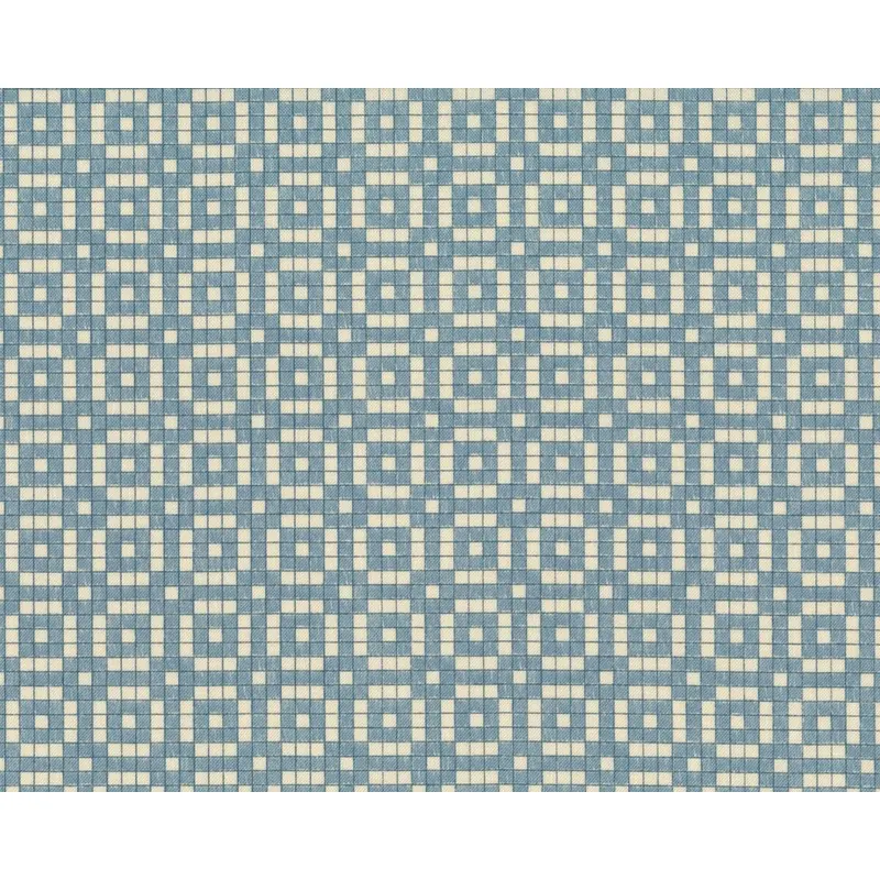 Patchworkstoff AUBADE SONG TO THE DAWN, Kästchen-Blumen, natur hell-helles taubenblau, Moda Fabrics