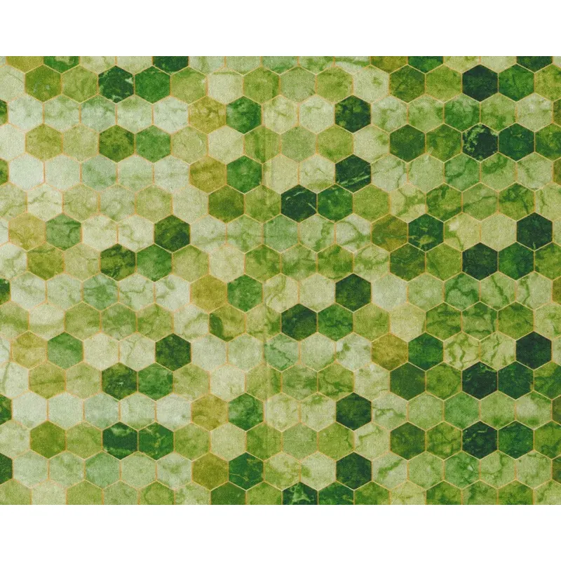 Patchworkstoff BACKSPLASH, Hexagon-Verlauf, grün, Hoffman Fabrics