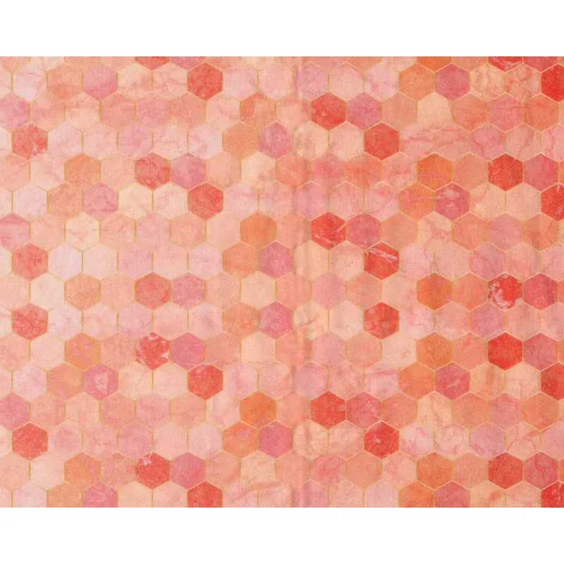 Patchworkstoff BACKSPLASH, Hexagon-Verlauf, koralle, Hoffman Fabrics