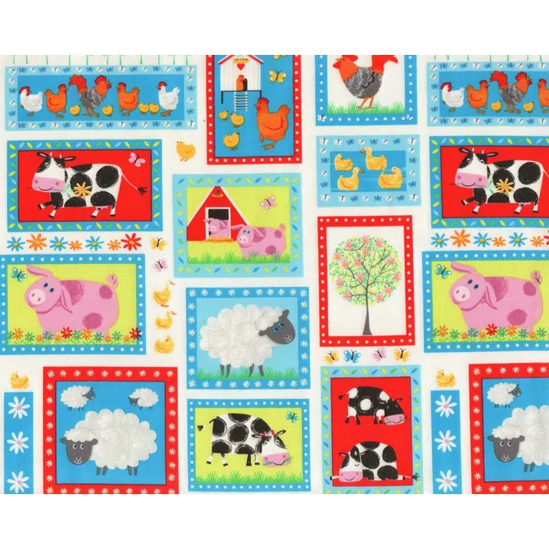 Patchworkstoff BEST FRIENDS FARM, Bauernhoftiere, Henry Glass