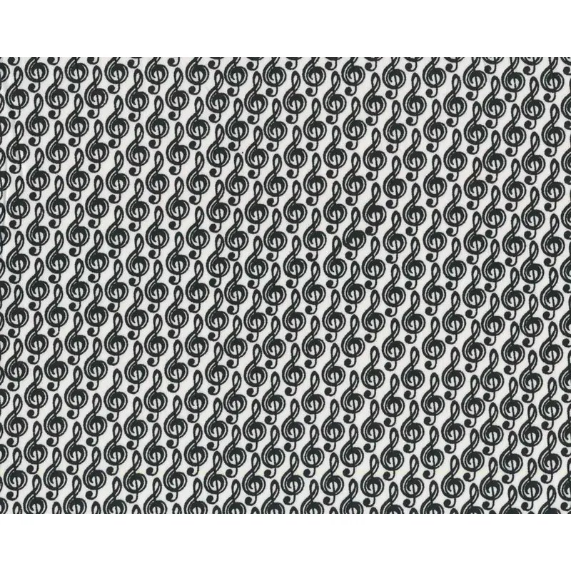 Patchworkstoff BETTER BASICS DELUXE, Noten, weiß-schwarz, Benartex