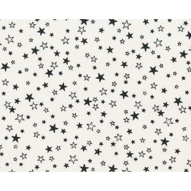Patchworkstoff BETTER BASICS DELUXE, Sterne, weiß-schwarz, Benartex