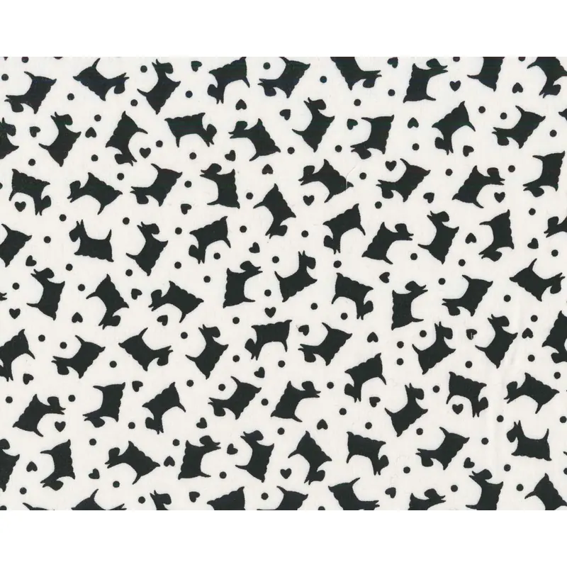 Patchworkstoff BETTER BASICS DELUXE, Terrier, weiß-schwarz, Benartex