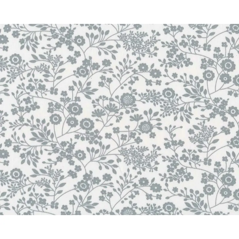 Patchworkstoff BETTER BASICS DELUXE, Wiesenblumen, weiß-grau, Benartex