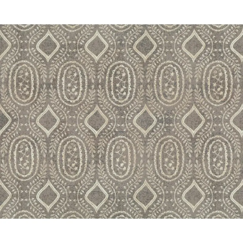 Patchworkstoff BLACK TIE AFFAIR, Oval-Blatt-Elemente, natur dunkel-hellbeige, Moda Fabrics