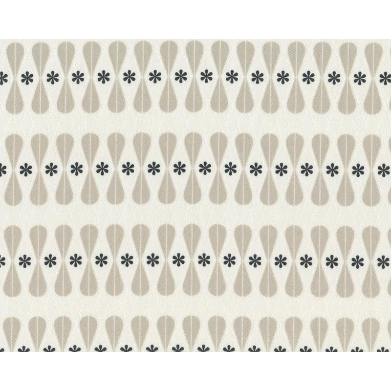 Patchworkstoff BLACK & WHITE, Tropfenrauten, beigegrau, Cotton + Steel