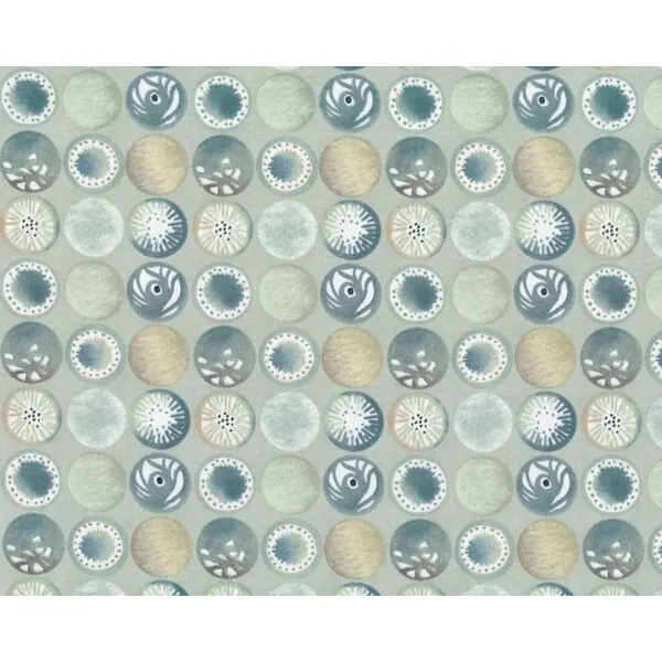 Patchworkstoff BLEND ALCHEMY, Stempel-Kreise, gedecktes türkisgrün