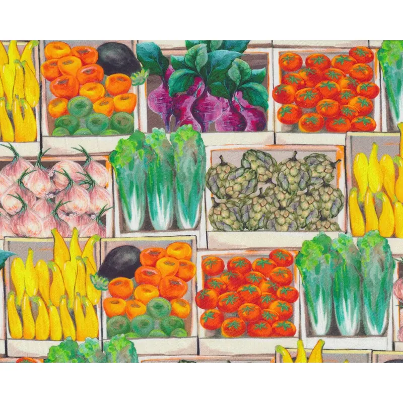 Patchworkstoff BLISSFUL BOUNTY, Gemüse-Kisten, Blank Quilting