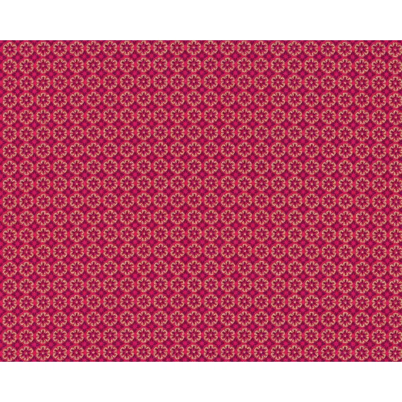 Patchworkstoff BUTTERFLY JEWEL, Blütenkreise, fuchsia-gold