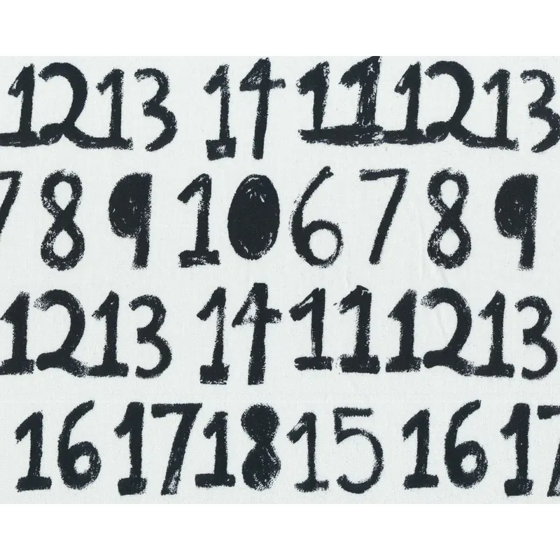 Patchworkstoff CAROLINA COUNTS, Zahlen, weiß-schwarz