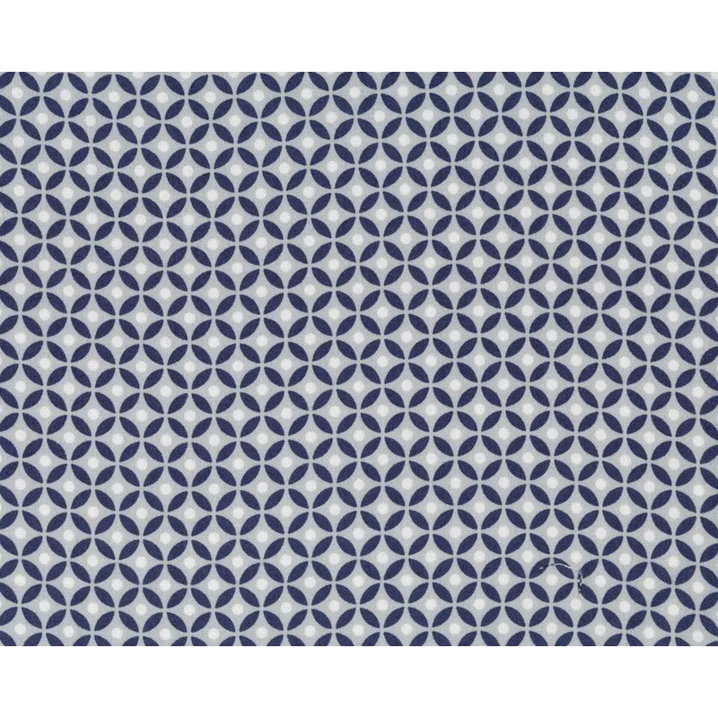 Patchworkstoff CORALINE, Rauten-Kreise, dunkelblau-hellgrau