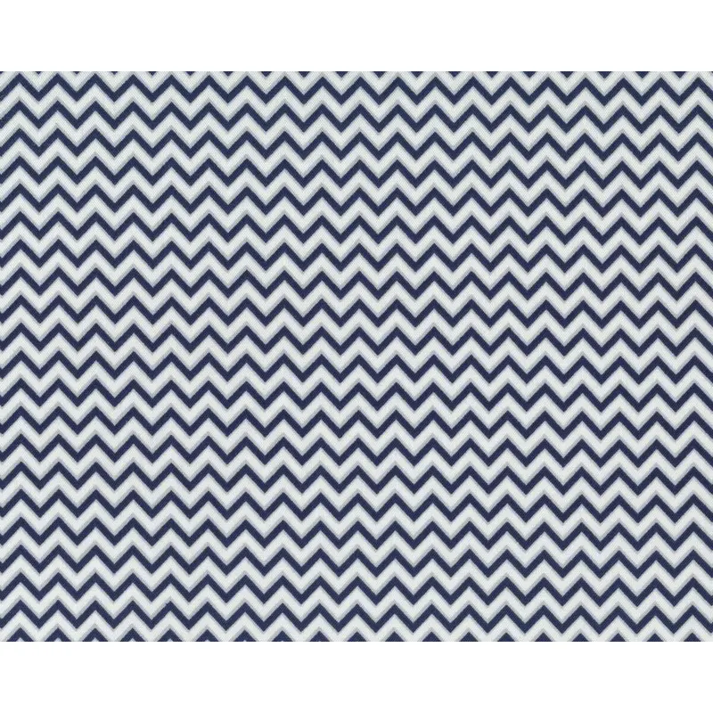 Patchworkstoff CORALINE, Zacken, weiß-marineblau
