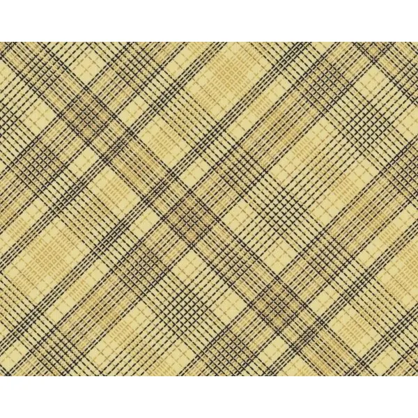 Patchworkstoff "Country Quilt" mit Rautenmuster, pastellgelb-schwarz