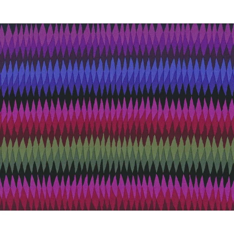 Patchworkstoff DIAMOND STRIPE, Rauten-Streifen, schwarz-lila, Kaffe Fassett