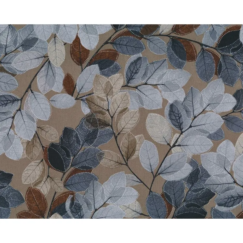 Patchworkstoff ESSENCE OF PEARL, Blätter, schlammbraun
