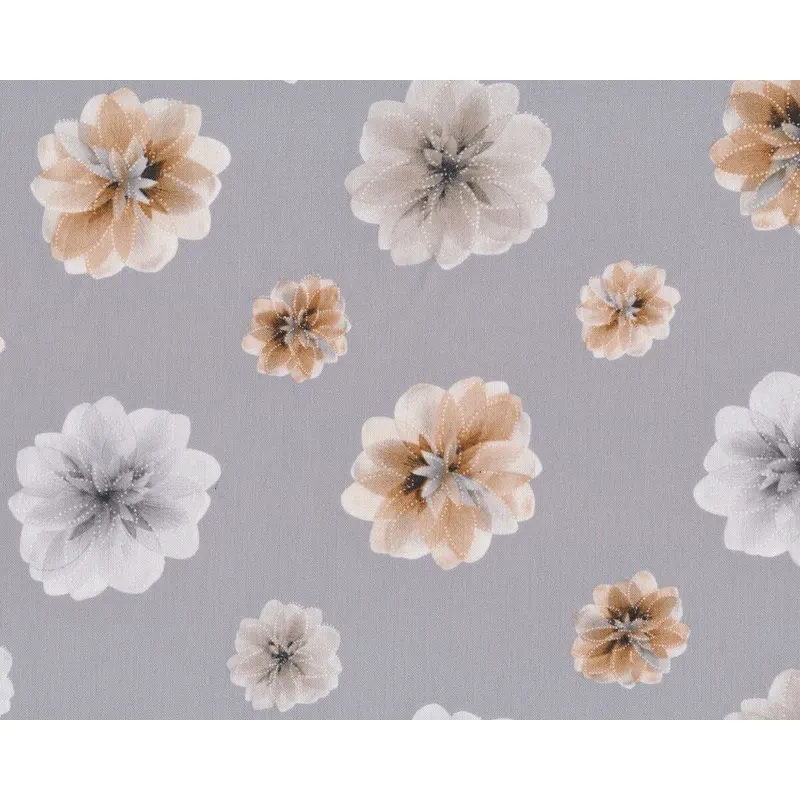 Patchworkstoff ESSENCE OF PEARL, Blumen, hellgrau
