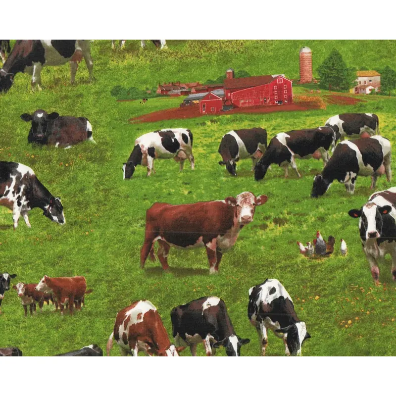 Patchworkstoff FARM ANIMALS, Kühe, Elizabeth's Studio
