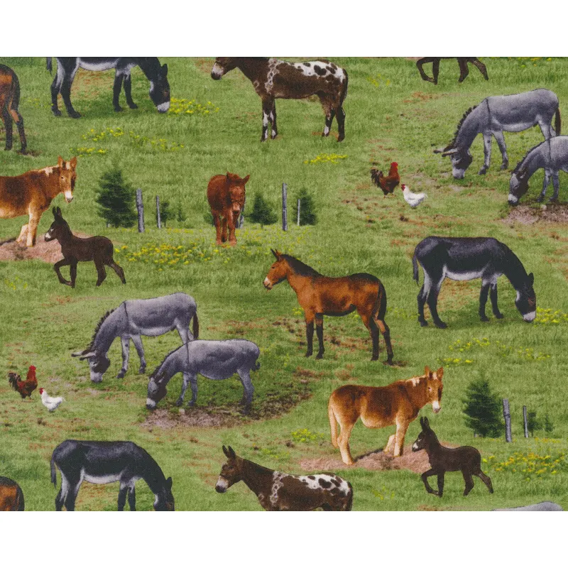 Patchworkstoff FARM ANIMALS, Pferde, Elizabeth's Studio