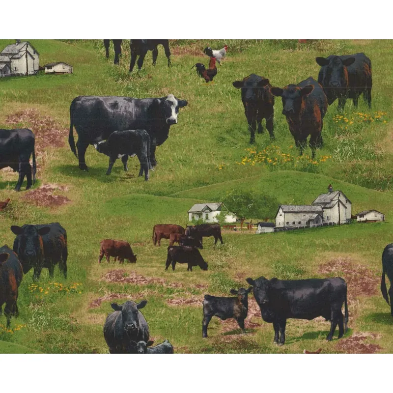 Patchworkstoff FARM ANIMALS, Rinder, Elizabeth's Studio