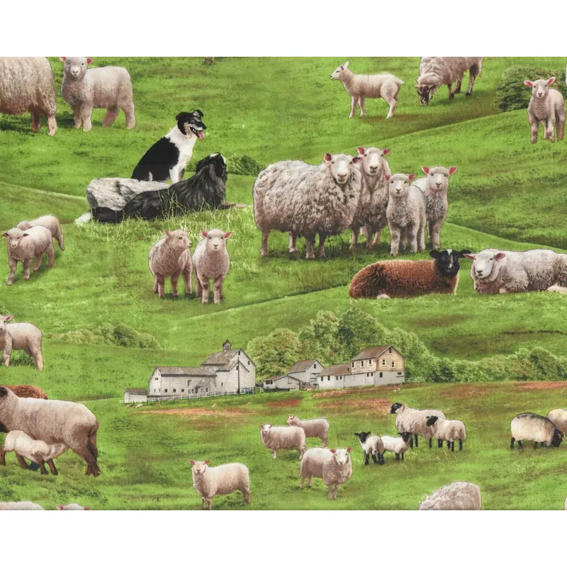 Patchworkstoff FARM ANIMALS, Schafe, Elizabeth's Studio