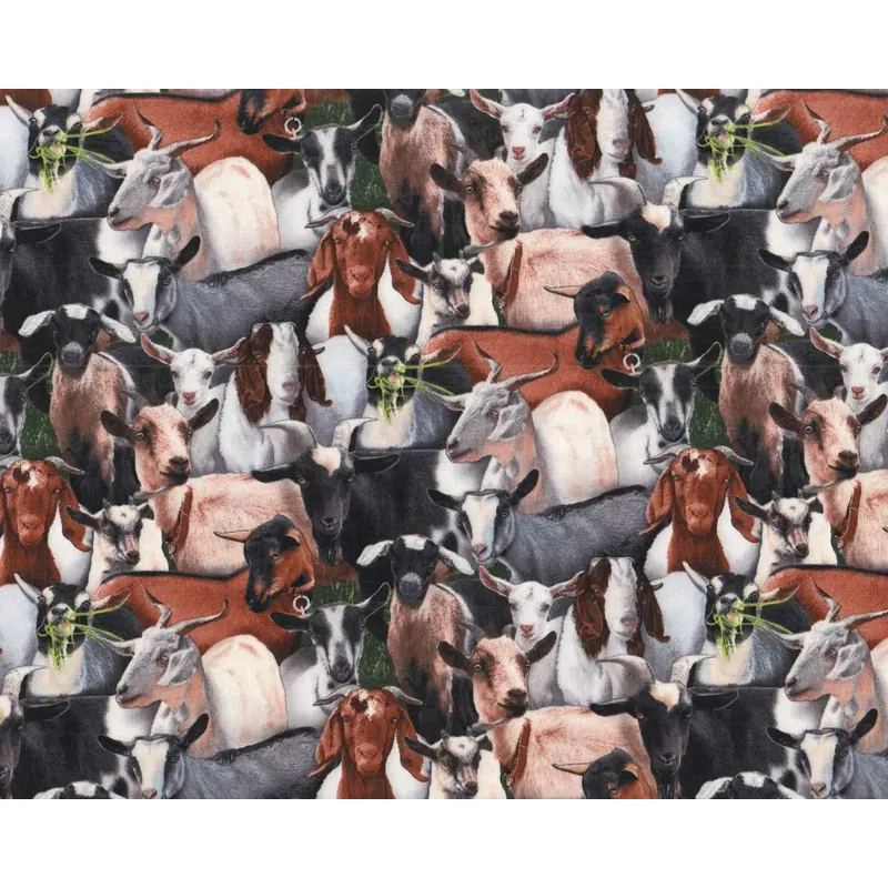 Patchworkstoff FARM ANIMALS, Ziegenherde, Elizabeth's Studio