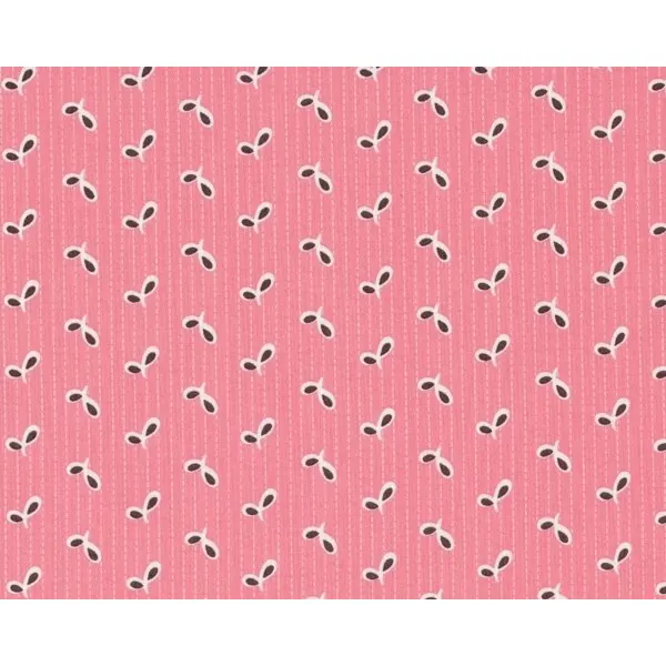 Patchworkstoff "Flea Market Fancy" mit kleinen Zweiblatt auf Strichelgrund, rosa