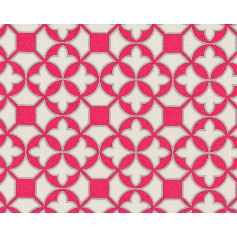 Patchworkstoff FLORA TRELLIS, Vierblatt-Ornament-Muster, pastellrot-natur hell