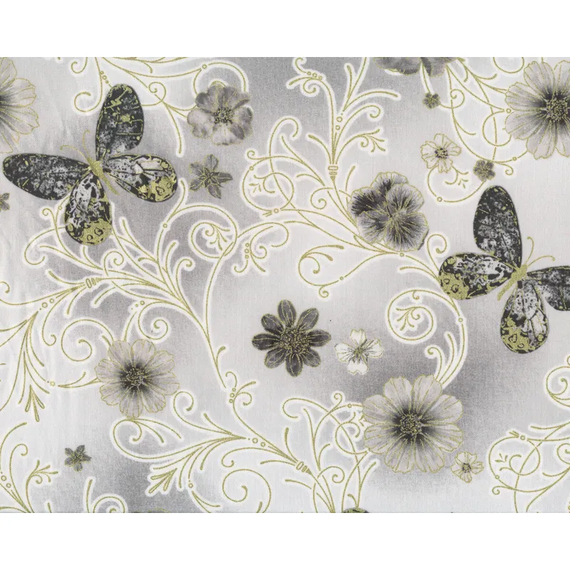 Patchworkstoff FLORAL IMPRESSIONS, Blumenranken, hellgrau