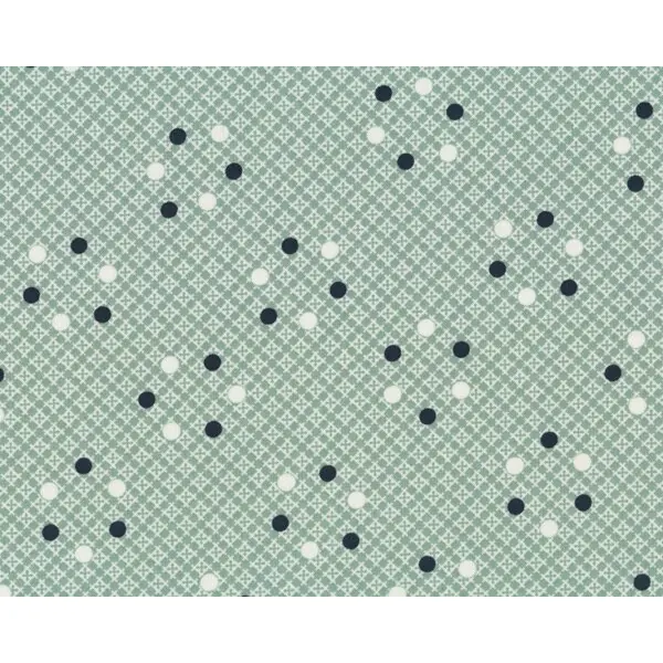 Patchworkstoff FLORENCE mit Kreuzchen-Rauten und Punkte, mintgrün