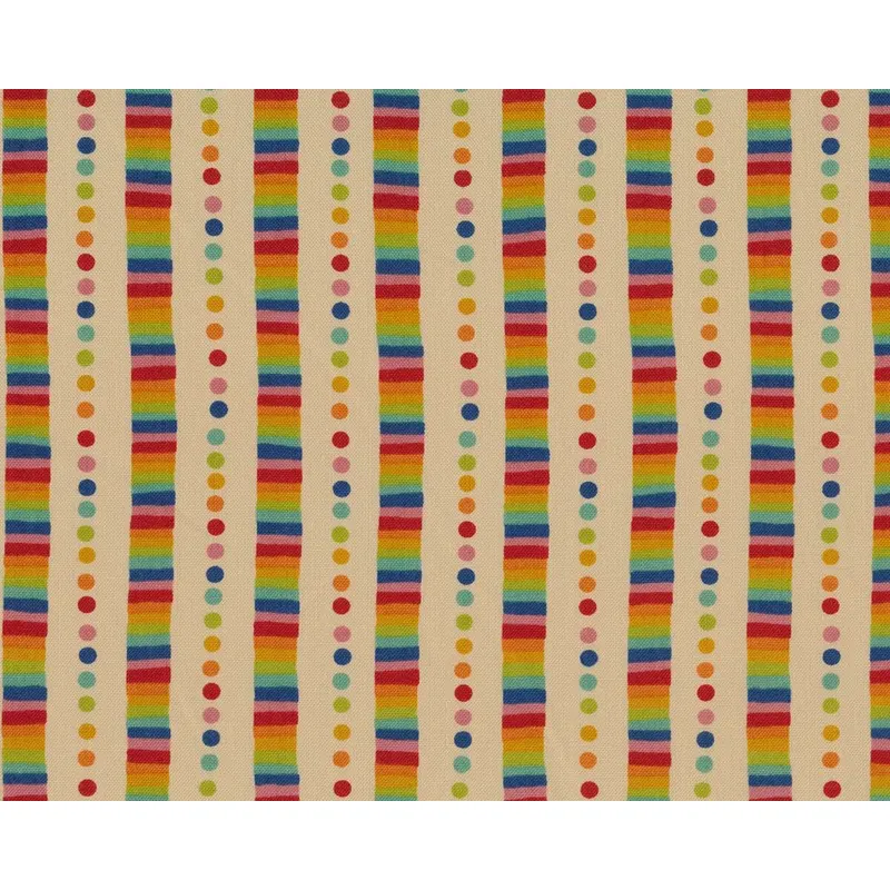 Patchworkstoff FLYING COLORS, Streifenstapel und Punkte-Streifen, sandfarben-rot, Moda Fabrics