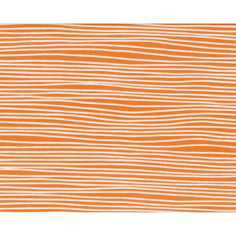 Patchworkstoff FOLLIE, unregelmäßige Streifen, orange-weiß