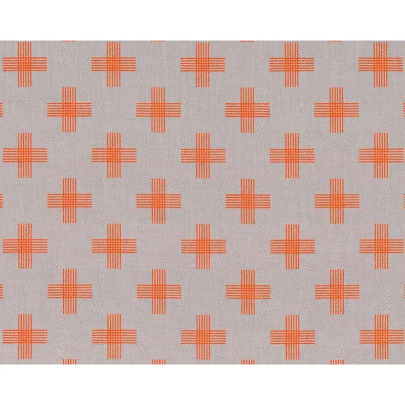 Patchworkstoff FOUR CORNERS, Kreuze, natur dunkel-orange