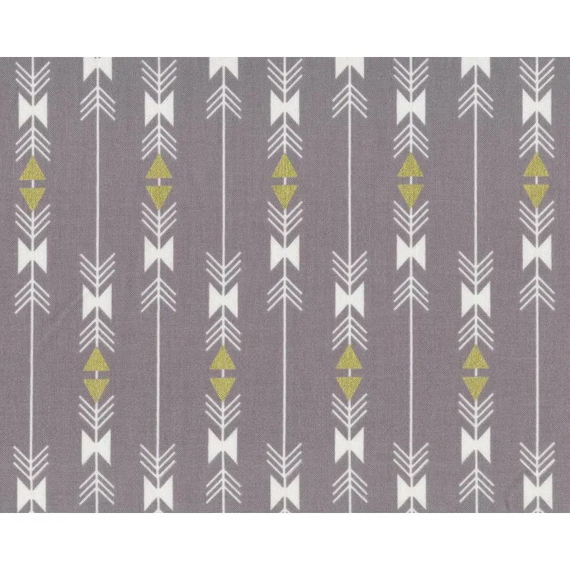 Patchworkstoff FOUR CORNERS, Pfeile, beigegrau-weiß-gold metallic