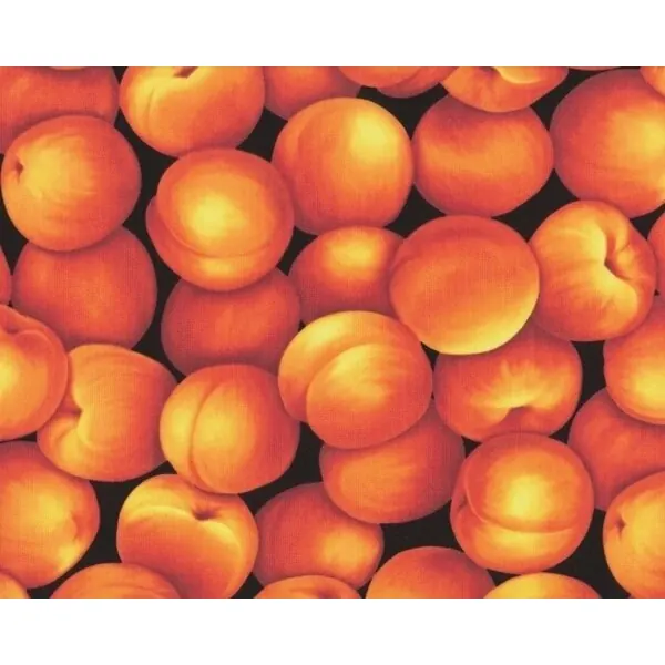 Patchworkstoff "Fruit" mit Pfirsichen, orange