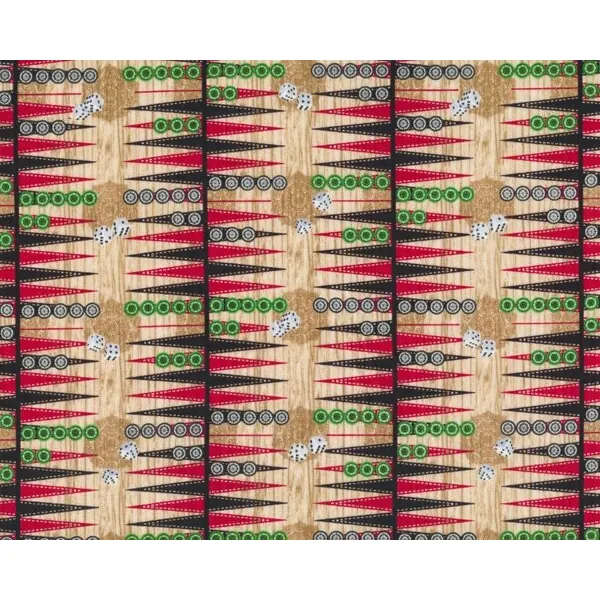 Patchworkstoff FUN GAMES MINI, Backgammon, rot-hellbeige, Timeless Treasures