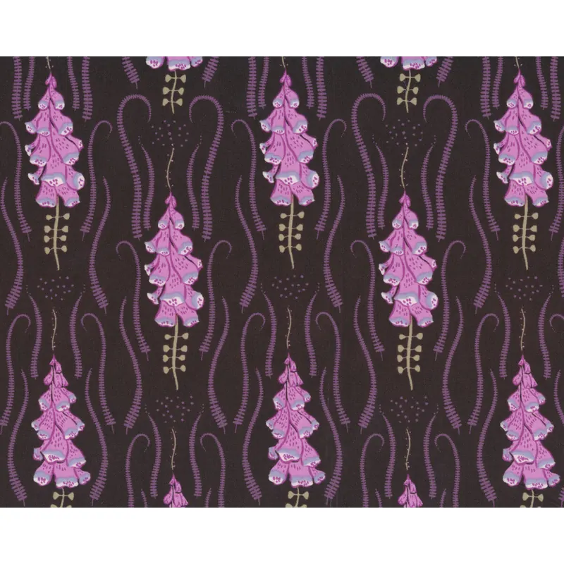 Patchworkstoff GARDEN SANCTUARY, Fingerhut, aubergine