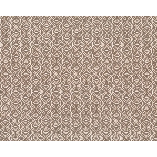 Patchworkstoff "Garden Spiral" mit Muster aus Kreisringen, dunkelbeige-weiß