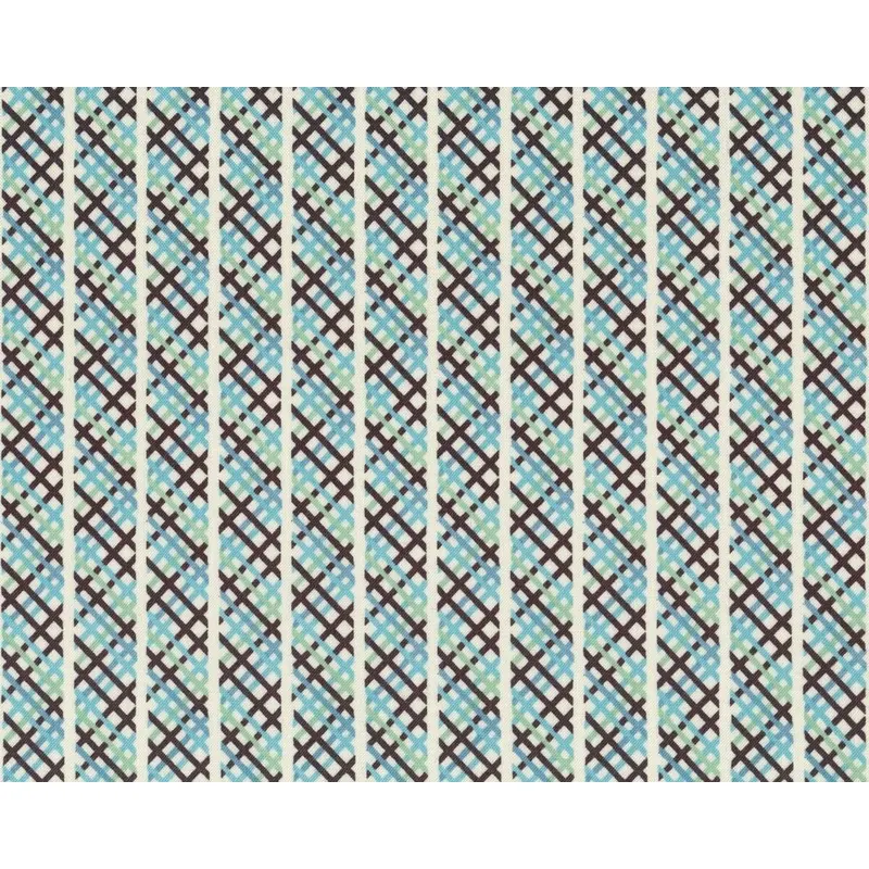 Patchworkstoff HADLEY, Kreuz-Gitter-Streifen, gedecktes türkis