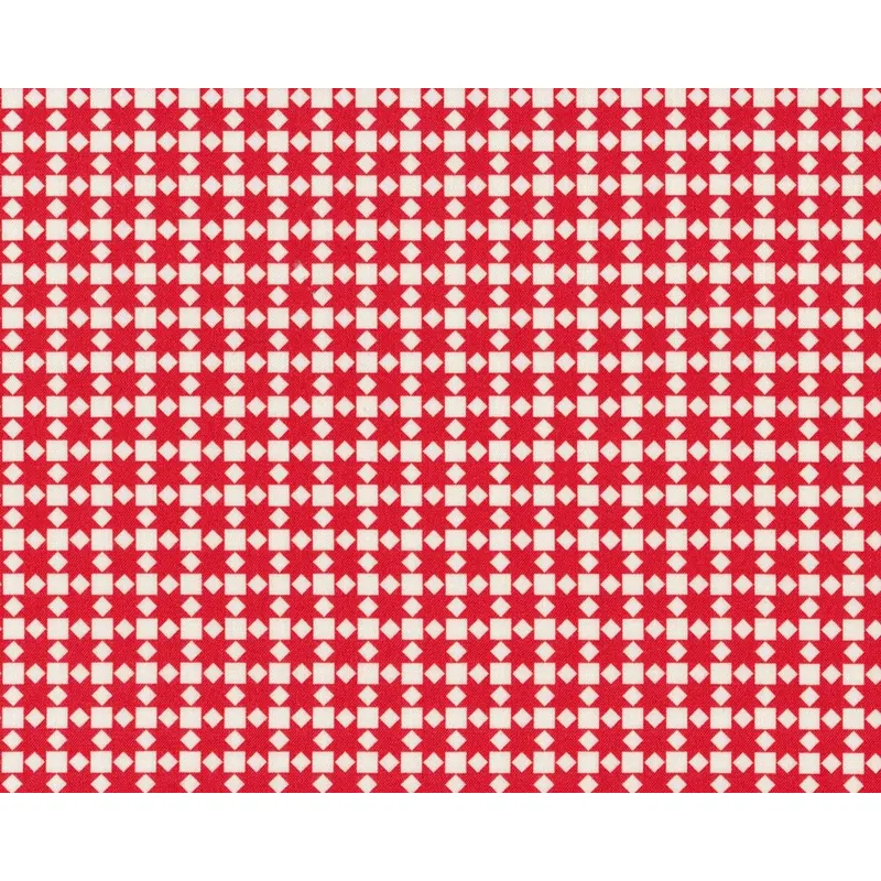 Patchworkstoff HANDMADE, Rauten-Karo, rot-gebrochenes weiß, Moda Fabrics
