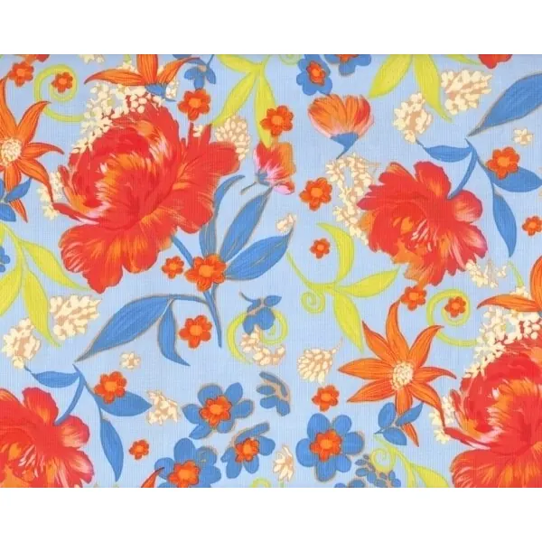 Patchworkstoff "Happy Go Lucky" mit zauberhaften Blüten, rot-orange