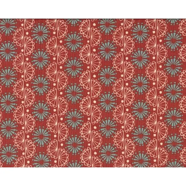 Patchworkstoff HERE TO THERE, Fächer-Ornament, terracotta