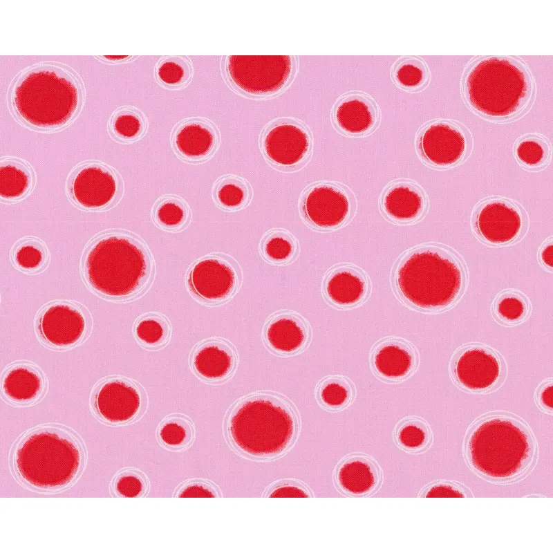 Patchworkstoff HEY DOT, Kringel mit Tupfen, rosa-rot, Moda Fabrics