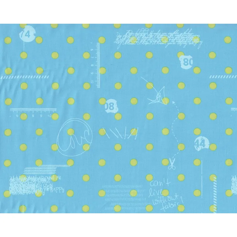 Patchworkstoff HEY DOT, Polka Dots und Skizzen, türkis-apfelgrün, Moda Fabrics