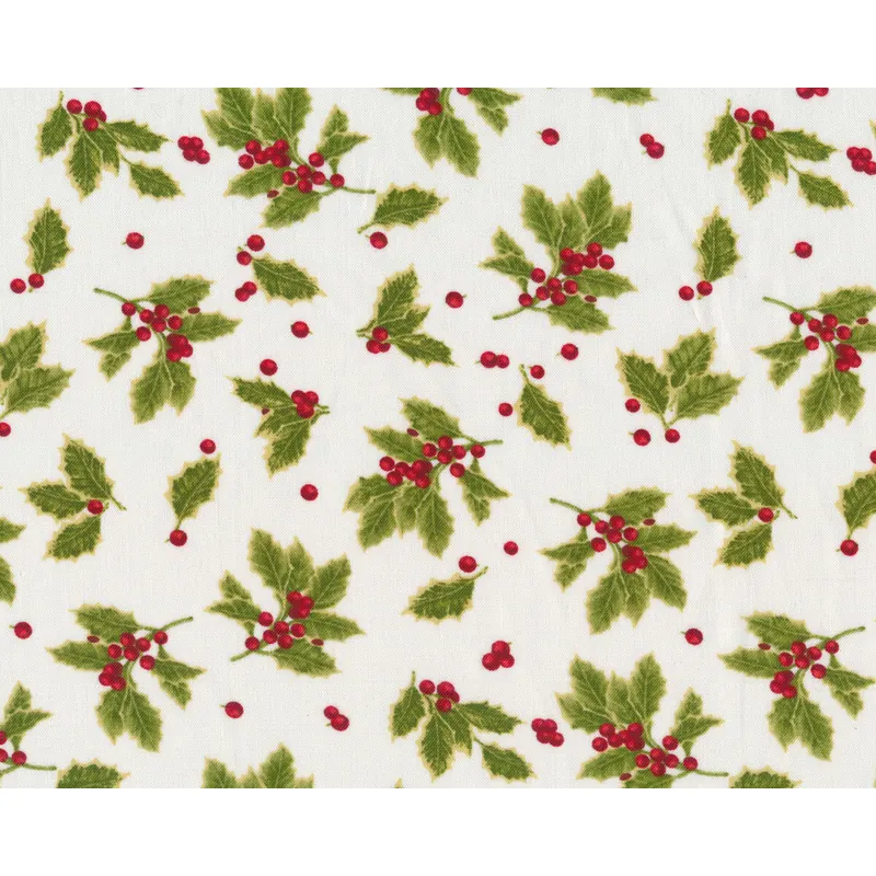 Patchworkstoff HOLIDAY BOTANICAL, Ilex, hellgrün, Henry Glass
