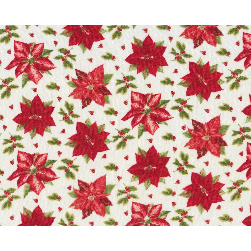 Patchworkstoff HOLIDAY BOTANICAL, Weihnachtssterne, rot, Henry Glass