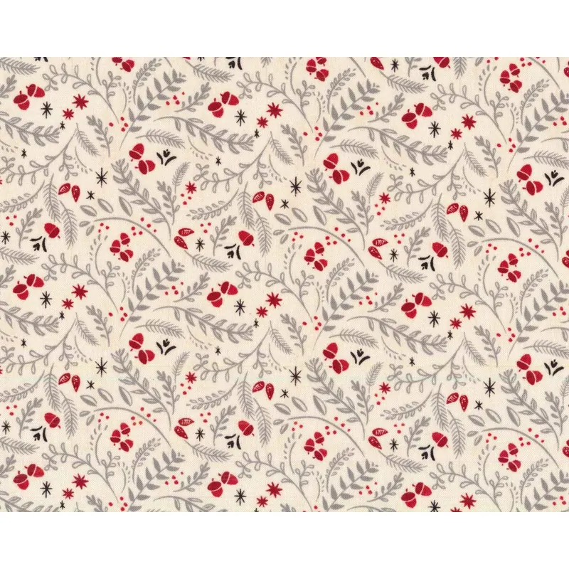 Patchworkstoff HOLIDAY IN THE WOODS, Eicheln, creme, Wilmington Prints