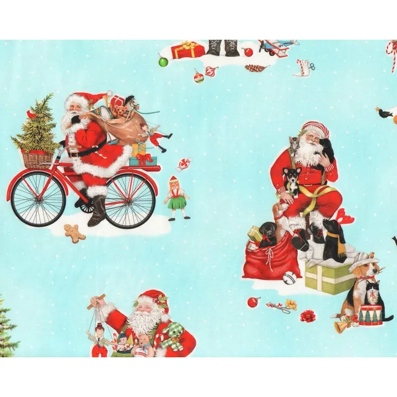 Patchworkstoff HOLLY JOLLY CHRISTMAS, Weihnachtsmann, Robert Kaufman