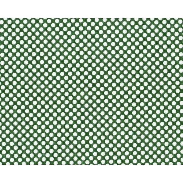 Patchworkstoff "Holly Jolly" mit regelmäßigen Punkten, gedecktes moosgrün-weiß