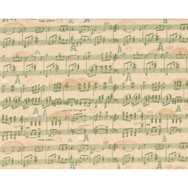 Patchworkstoff HOLLY JOLLY, Noten, grasgrün, Cori Dantini
